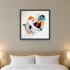 Coral Signal framed in Black on a wall
