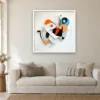 Coral Signal framed in White on a wall
