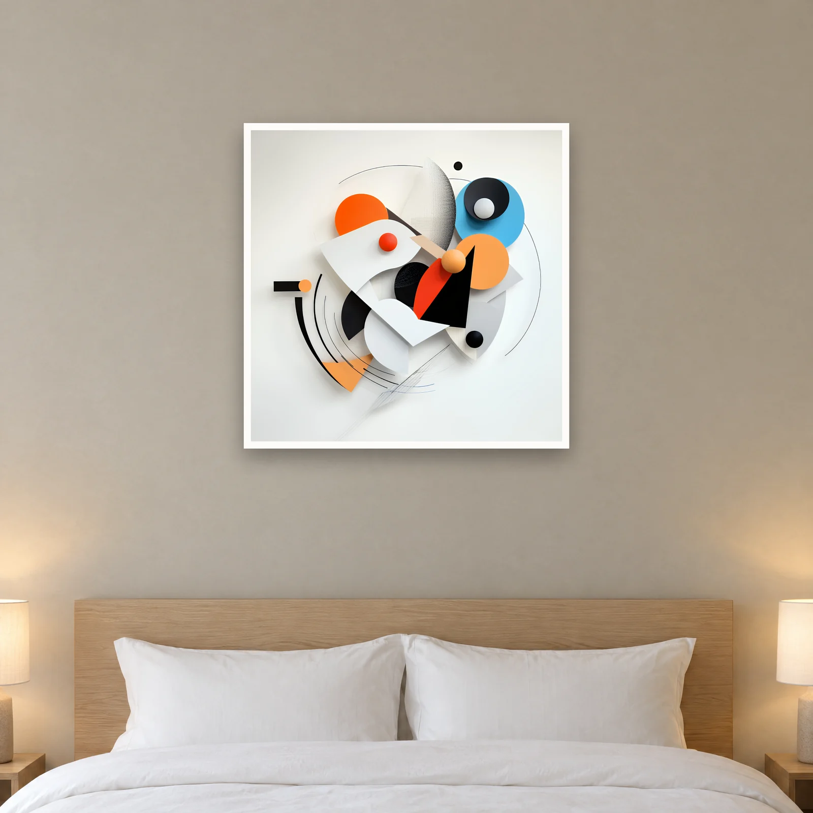 Coral Signal art print on a wall