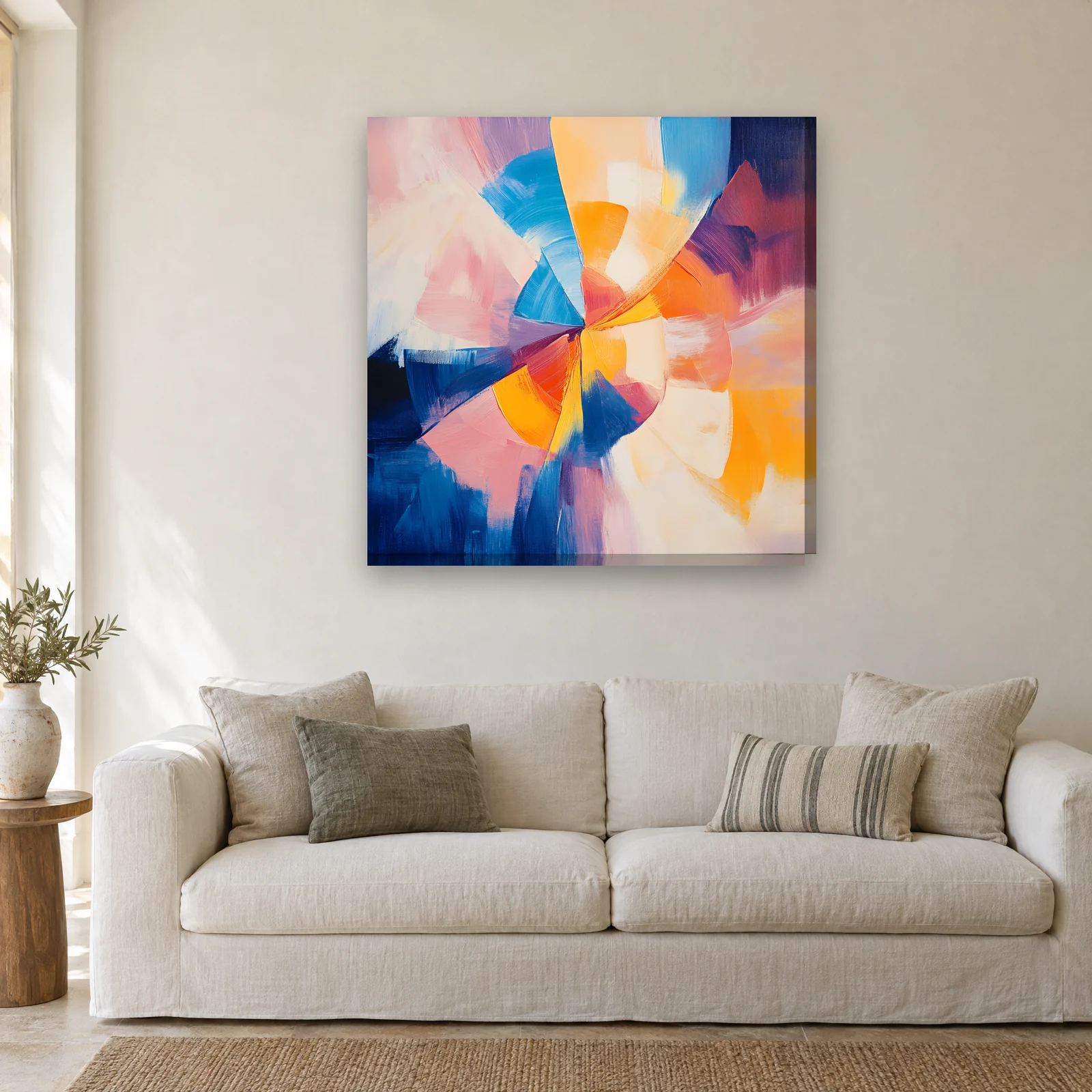 Summer Brushwork canvas on a wall