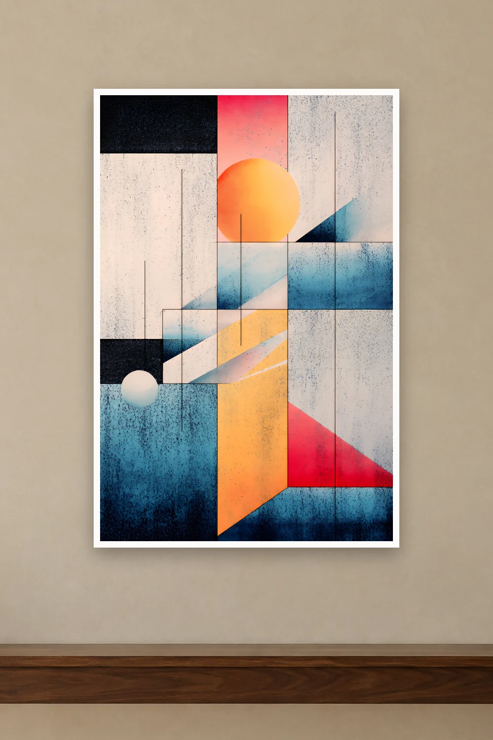 Coral Tide art print on a wall