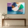 Blue Hour Circles canvas on a wall