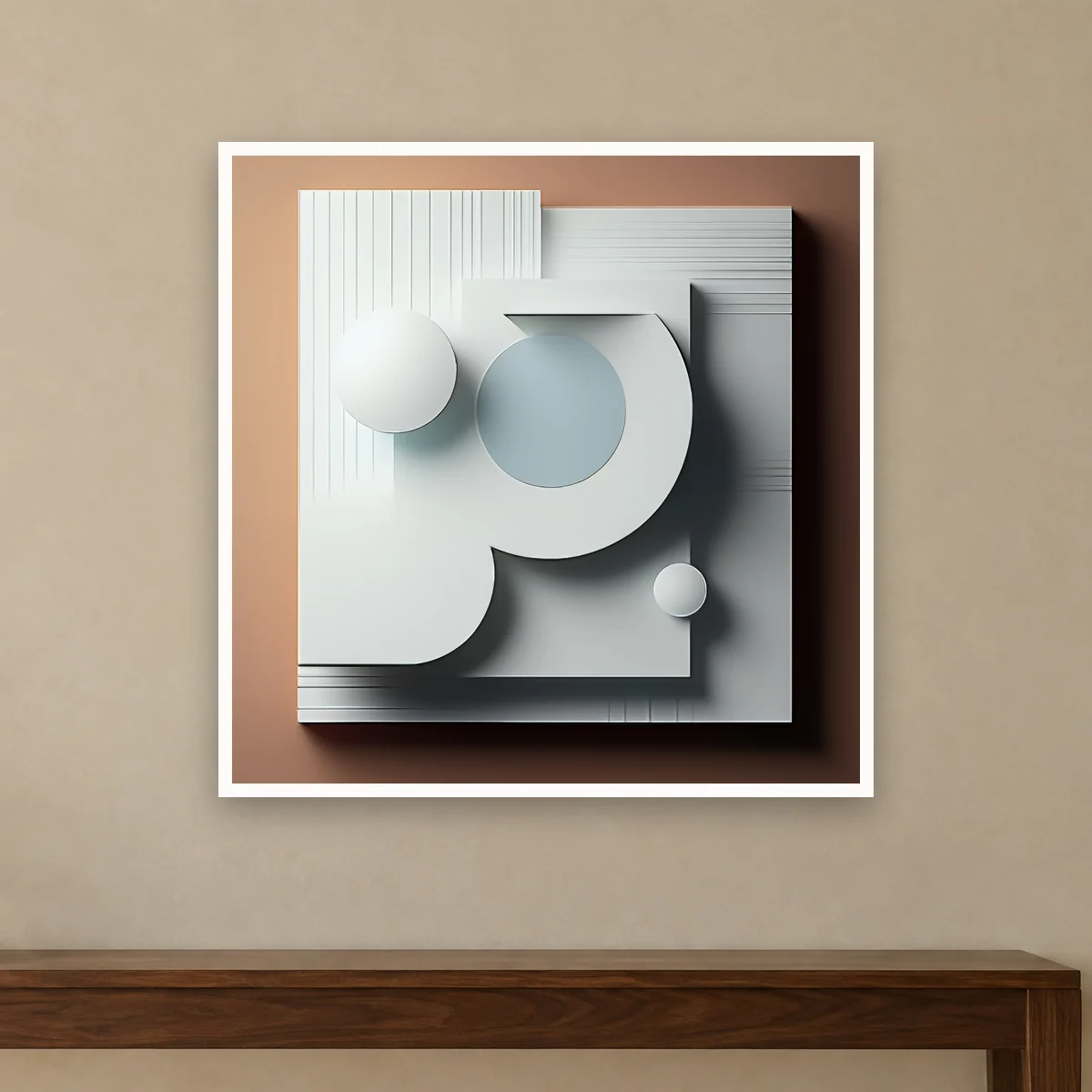 White Relief art print on a wall