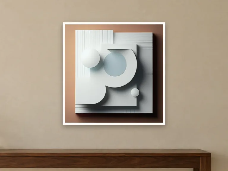 White Relief art print on a wall