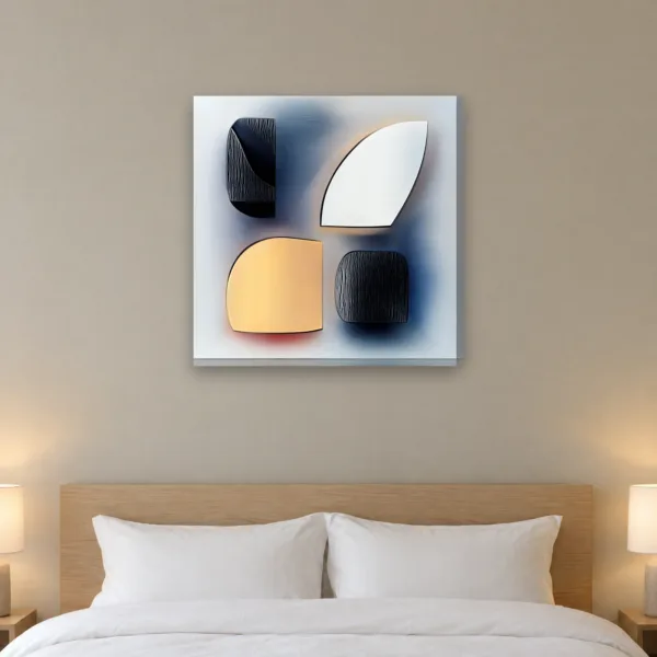 Stone and Gold canvas on a wall