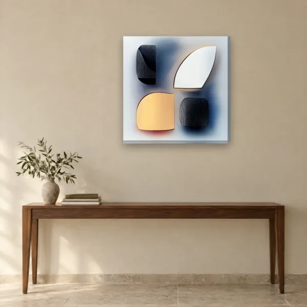 Stone and Gold canvas on a wall