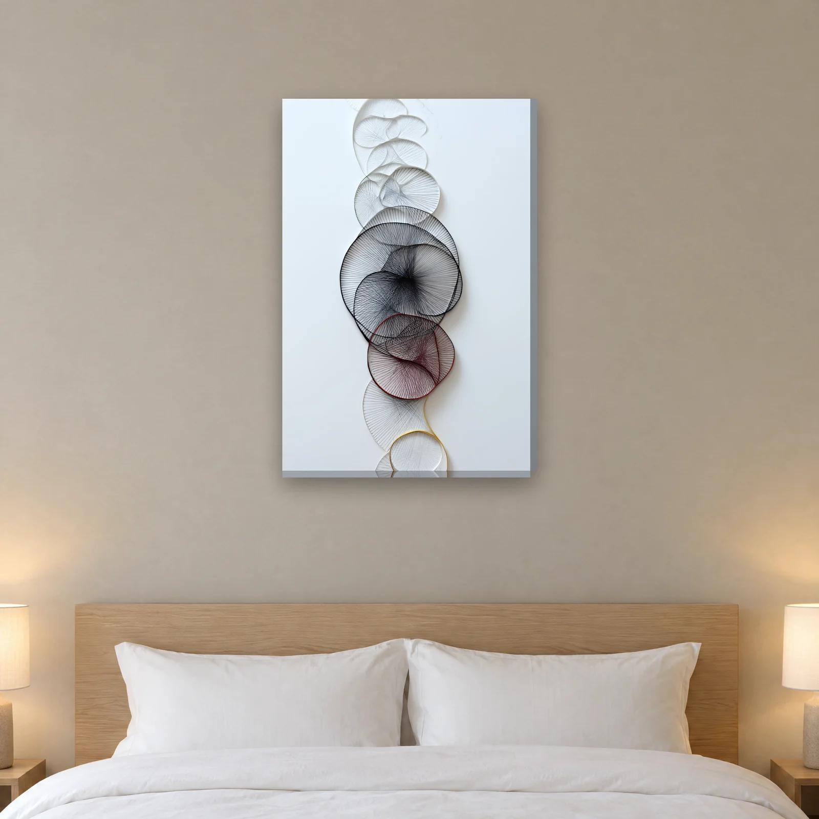 Glass Rings canvas on a wall