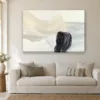 Cream Ribbon canvas on a wall