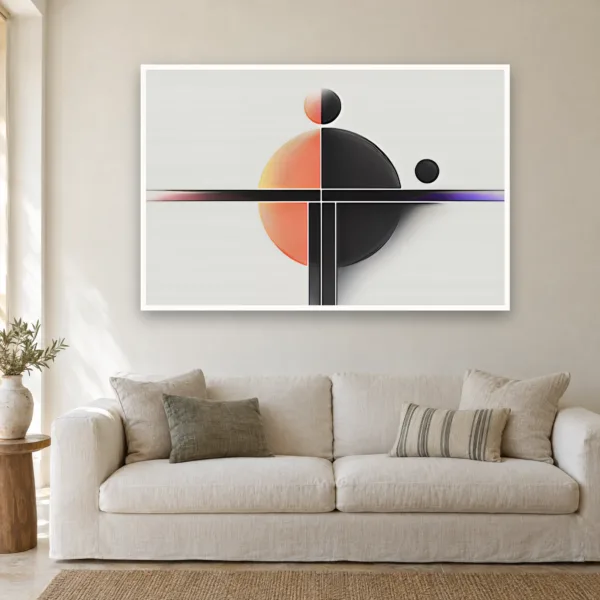 Horizon Dots art print on a wall