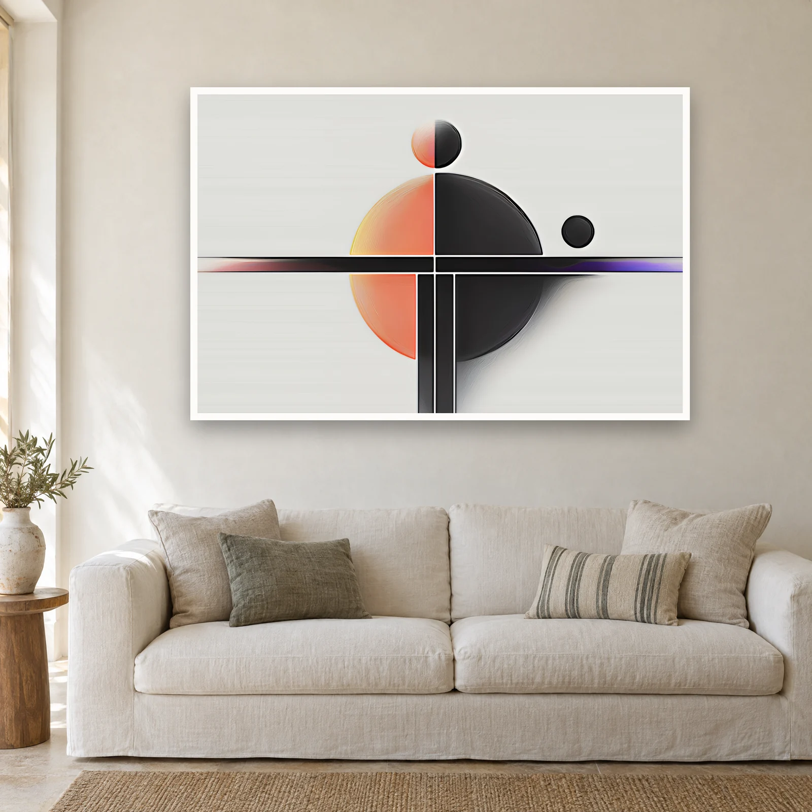 Horizon Dots art print on a wall