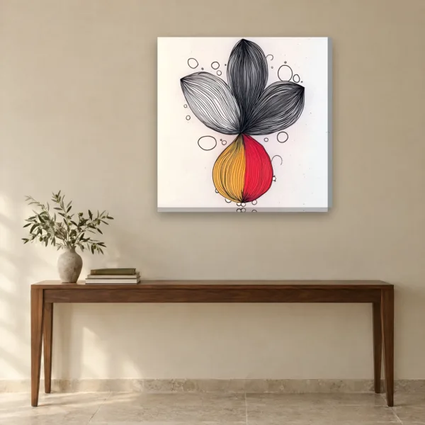 Gold Petals canvas on a wall