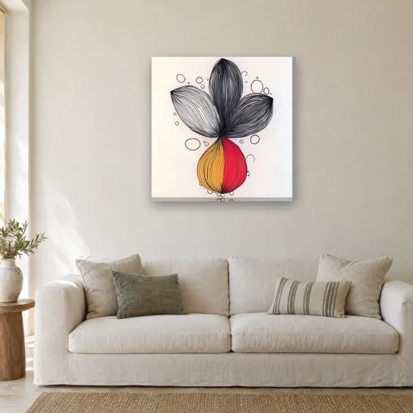 Gold Petals canvas on a wall