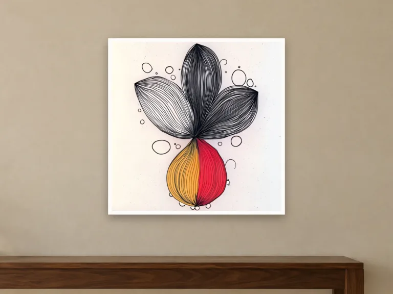 Gold Petals art print on a wall
