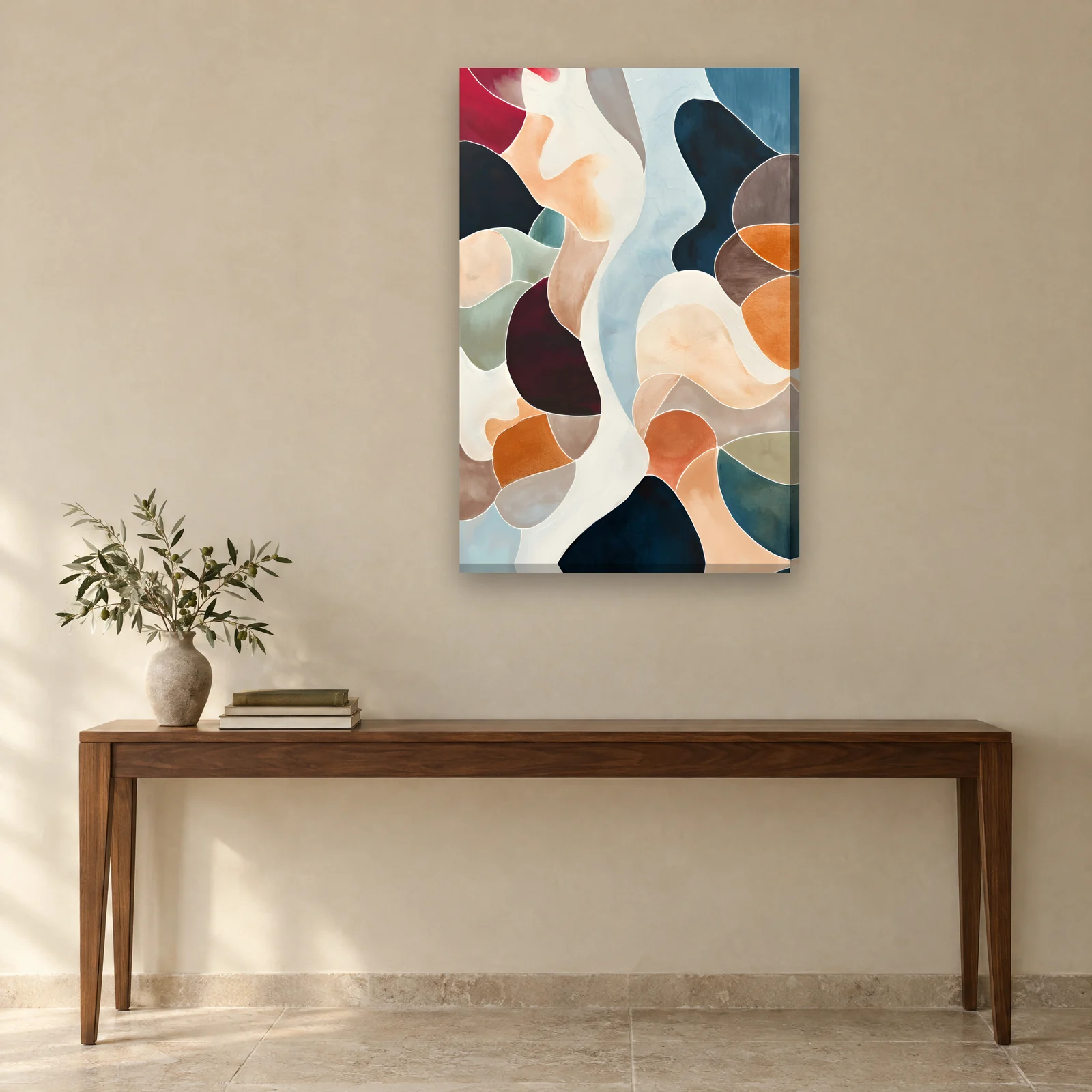 Garden Shapes canvas on a wall