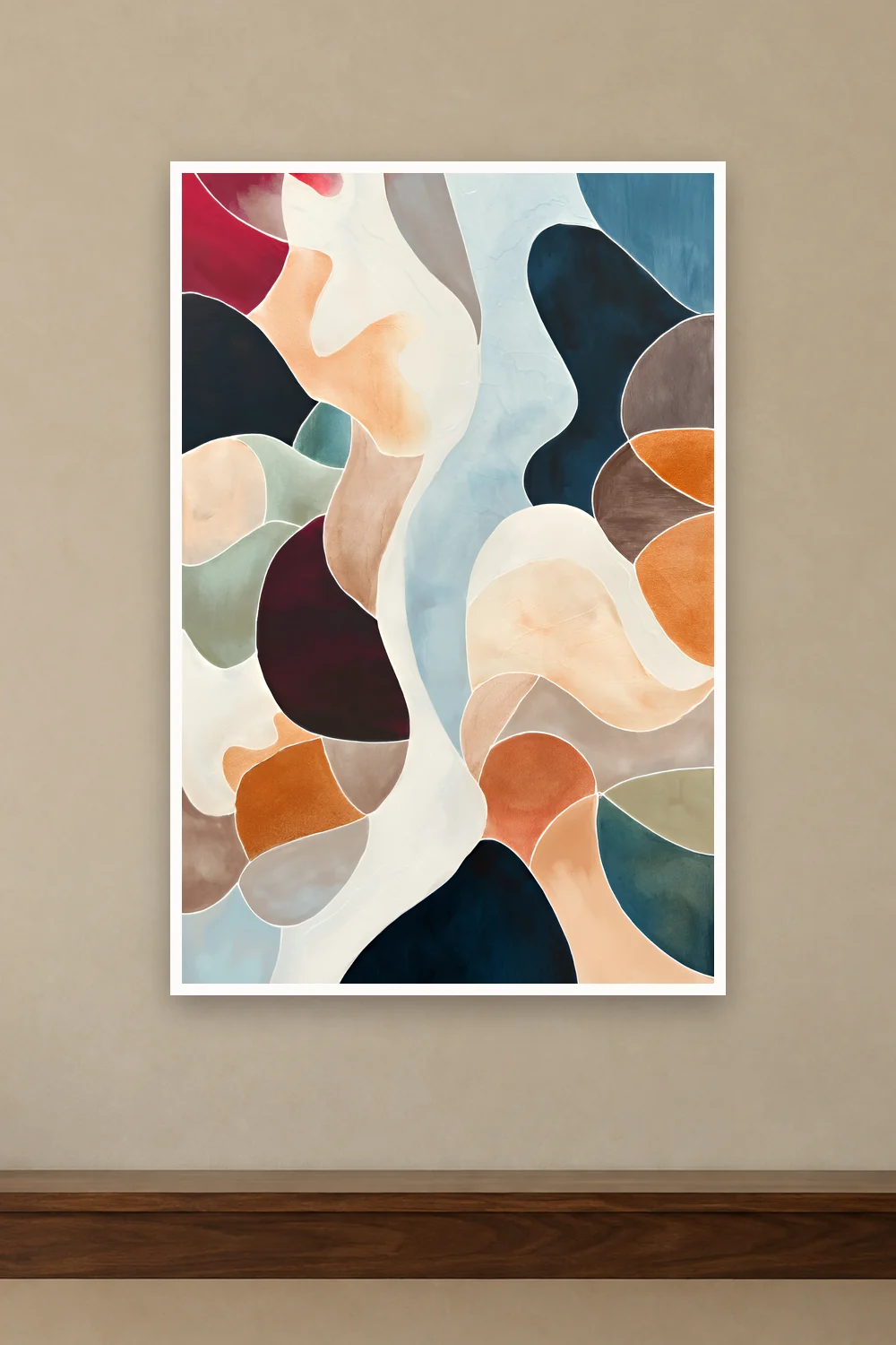 Garden Shapes art print on a wall