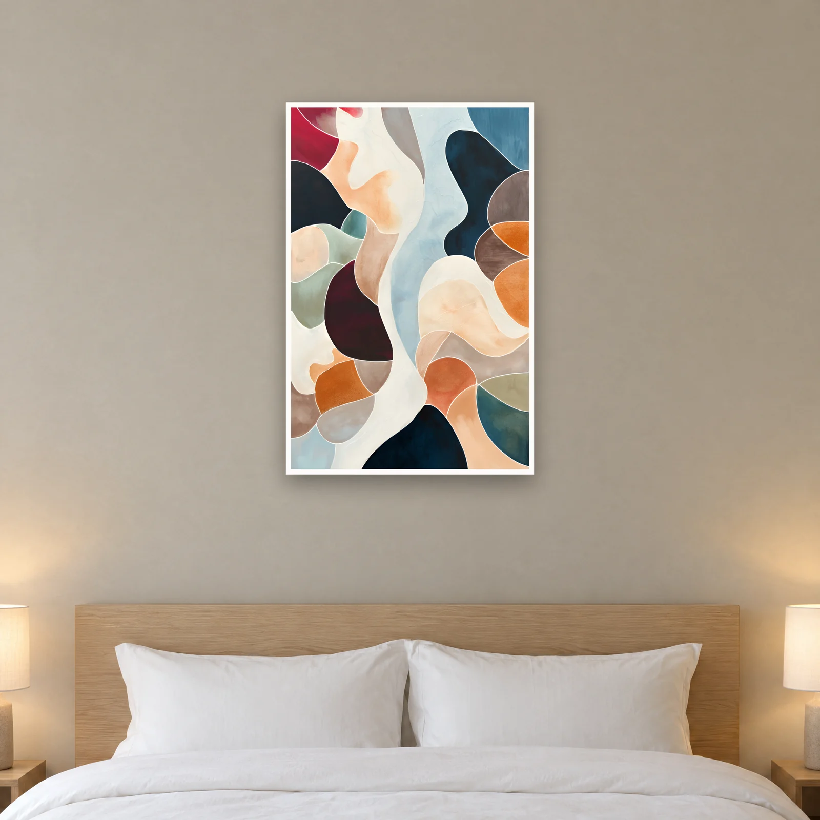 Garden Shapes art print on a wall