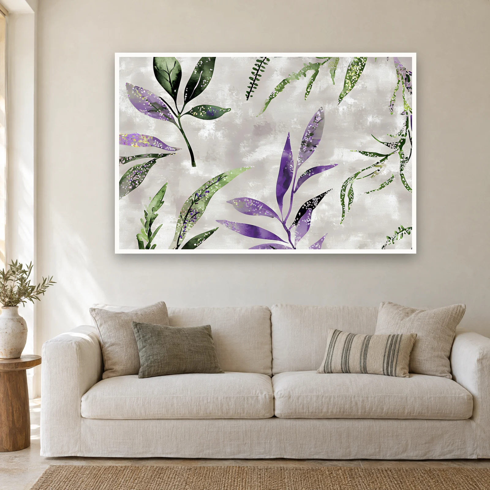 Olive Branches art print on a wall